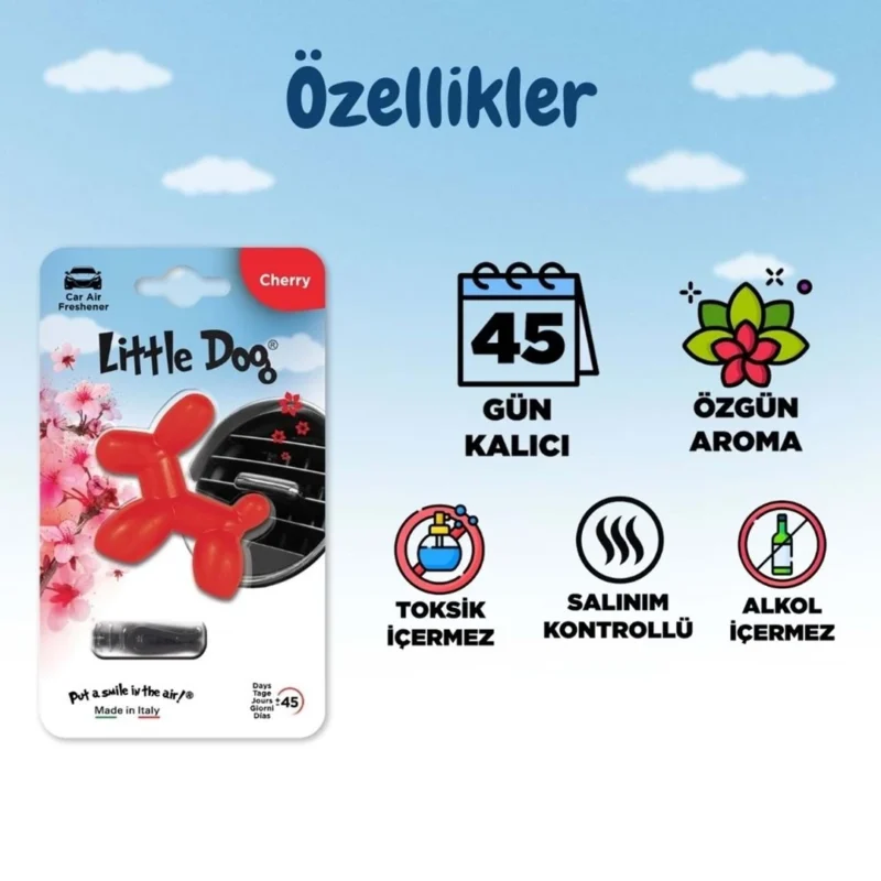 Little Joe Little Dog Kiraz Araç Kokusu (Cherry) -45 Gün -Oto Kokusu Kalıcı Klima Parfüm - Görsel 2