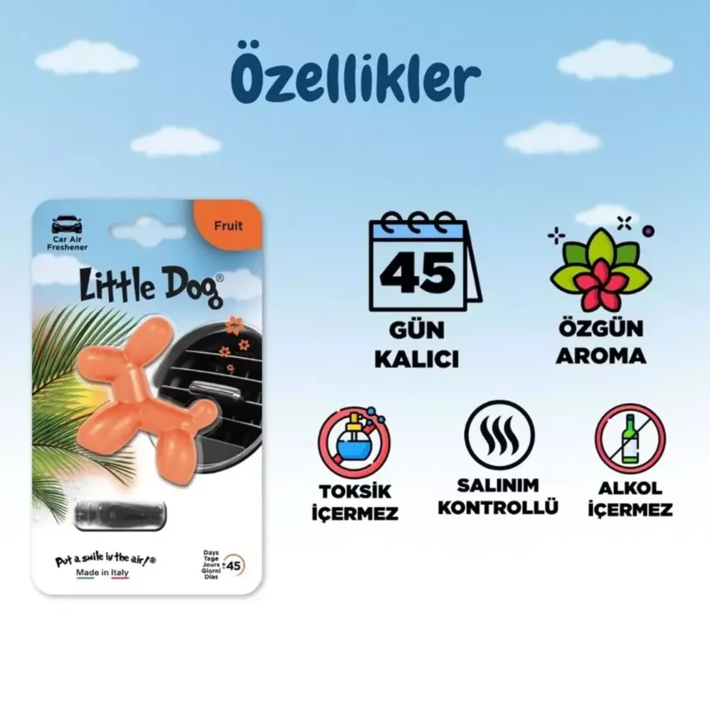 Little Joe Little Dog Meyve Araç Kokusu (Fruit) -45 Gün -Oto Kokusu Kalıcı Klima Parfüm - Görsel 2