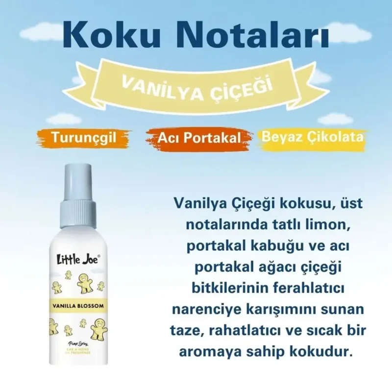 Little Joe Vanilya Sprey Oda Kokusu 60 ml (Vanilla) -Koku Giderici -Oto Ev Ofis Parfüm