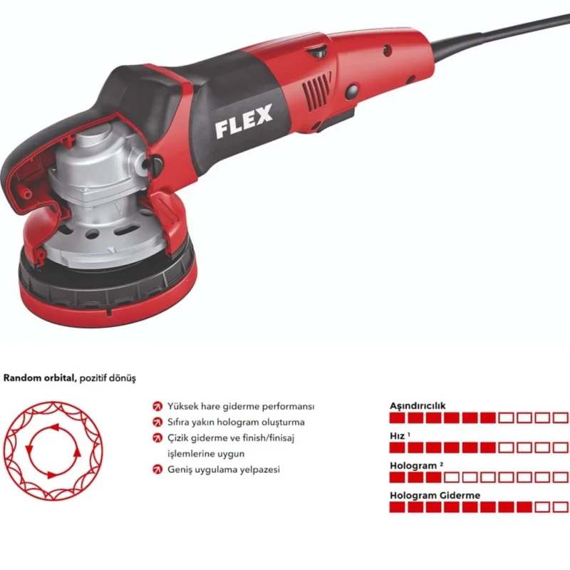 FLEX XCE 10-8 125 Pozitif Sürüş Random Orbital Polisaj Makinesi 1010W (Gear Driven Dual Action)