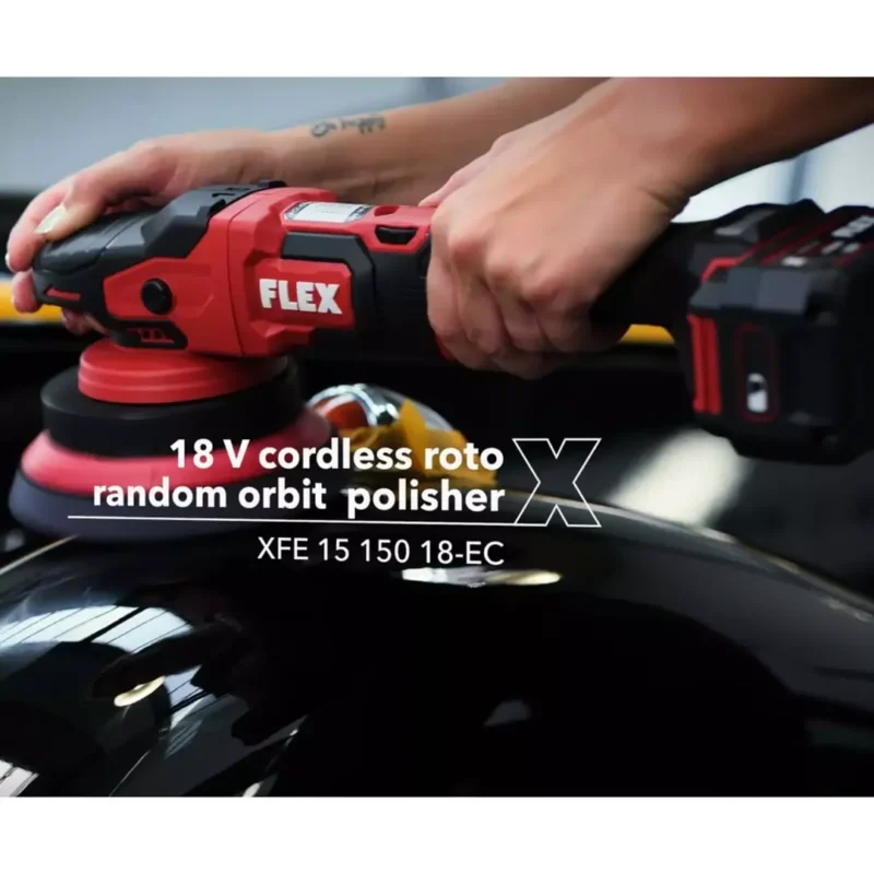 FLEX XFE 15 150 18-EC SET Random Orbital Çift Akülü Kablosuz Polisaj Makinesi Seti - Fırçasız Motor - Görsel 4