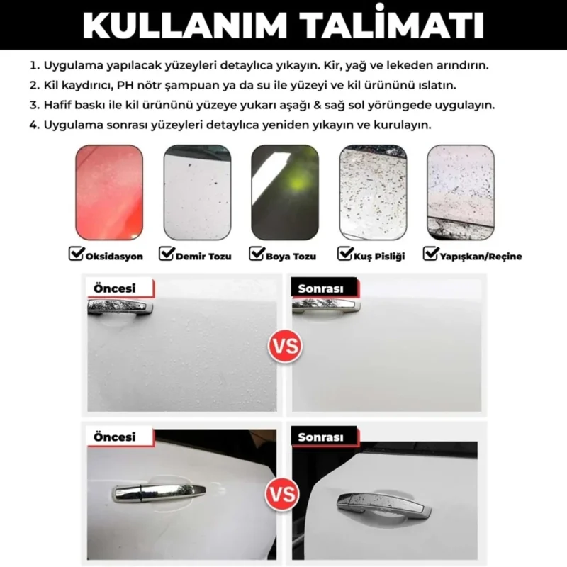 MG PS Kil Eldiveni 21x16 cm (Kırmızı) - Clay Mitt Glove Yüzey Temizleme Kili - Görsel 2
