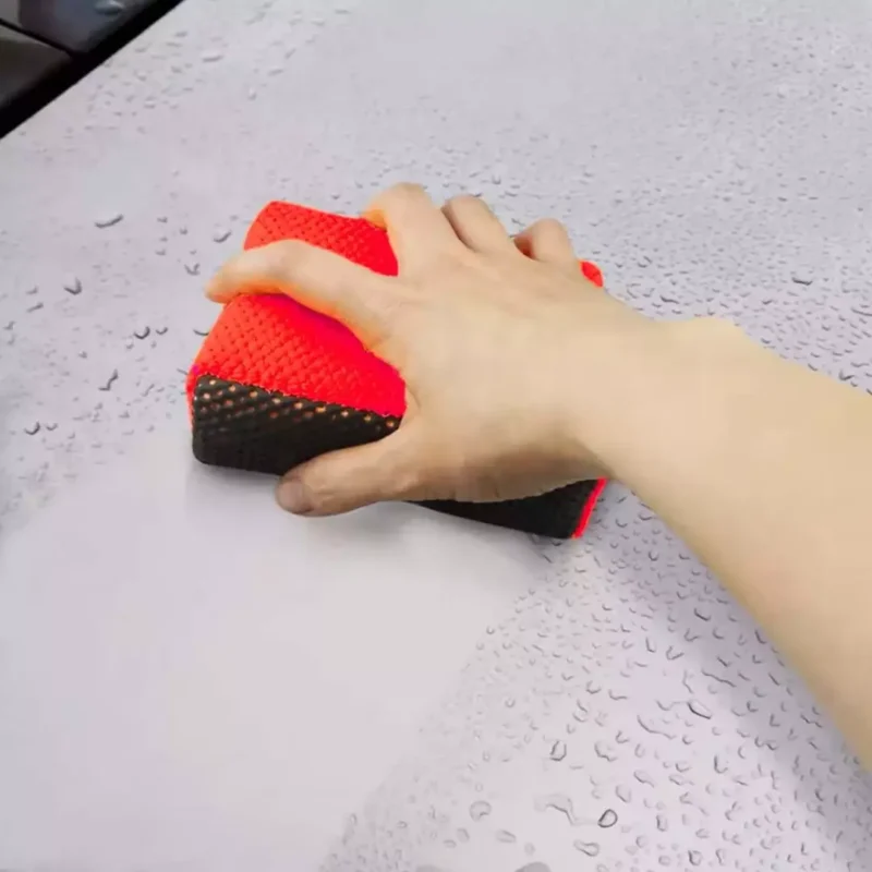 MG PS Mikrofiber El Kil Pedi 12x9 cm (Kırmızı) - Süngerli Clay Pad Sponge Block - Görsel 4