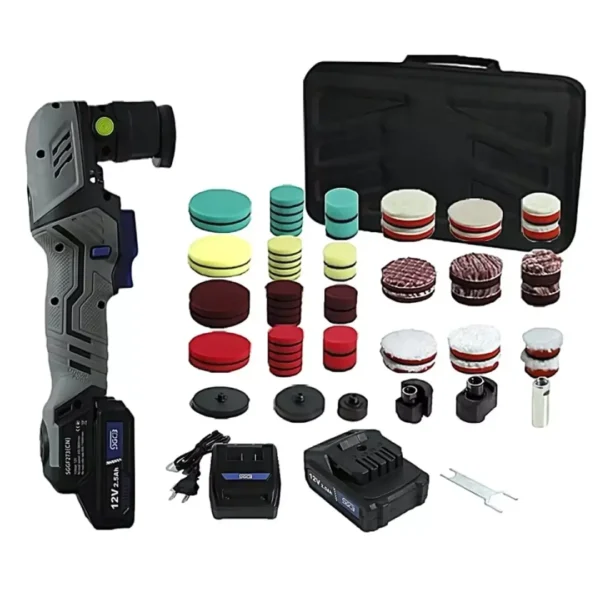 SGCB Kablosuz Şarjlı Rotary/Orbital Mini Nano Polisaj Makinesi Seti 12V – 65 Parça Fırçasız Motor