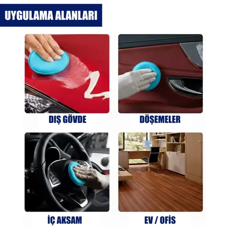 SGCB Wax Cila El Pedi - 1 Adet (Mavi) | Yuvarlak Boya Koruma Uygulama Süngeri Pad 10cm - Görsel 2