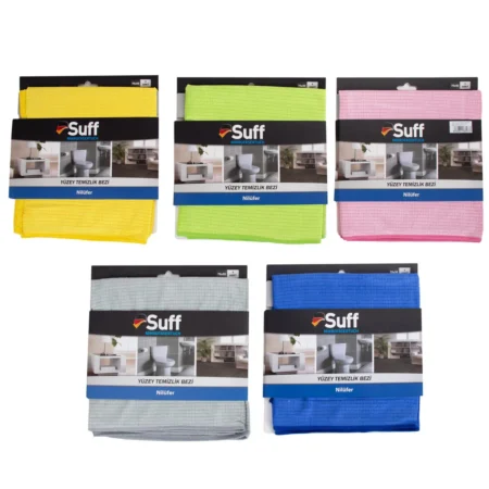 Suff Nilüfer Damalı Mikrofiber Temizlik ve Kurulama Bezi 50x70 cm – Yüksek Emici Yüzey Bezi