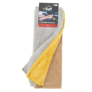 Suff Lilie Zambak Çift Tarafı Havlı Mikrofiber Oto Temizlik Bezi 30x40 cm (3'lü Paket) – Yüksek Emici Kurulama & Parlatma Bezi