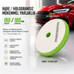 MENZERNA Hare Giderici Cila Süngeri 155/180mm - Yeşil | Rotary Orbital Uyumlu Hologram Giderici Ped
